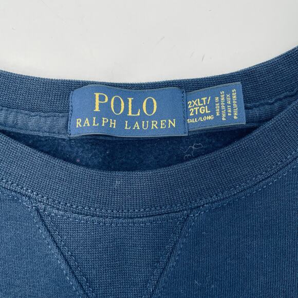Polo Ralph Lauren Men's Sweatshirt, Navy With Red Pony, Sz. 2XLT 2TGL Preppy - Picture 3 of 6